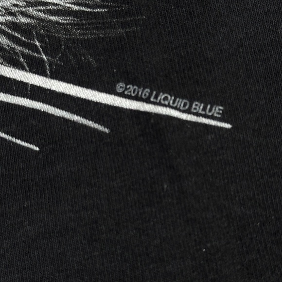 Liquid Blue Tiger Graphic Tee with Red X Eyes – Size M - Picture 7 of 8